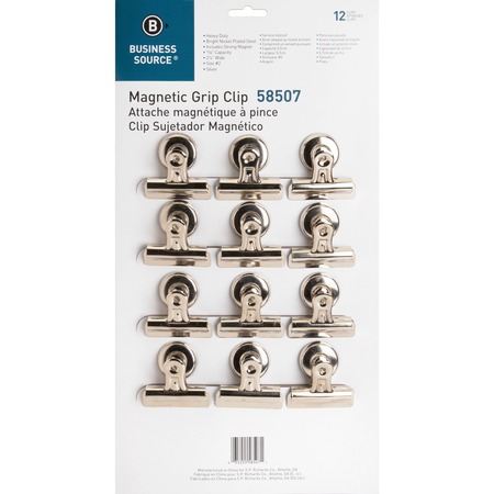 BUSINESS SOURCE Magnetic Grip Clips Pack No. 2, PK12 58507